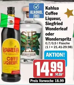 HIT Kahlua Coffee Liqueur, Siegfried Wonderleaf oder Wonderspritz Angebot