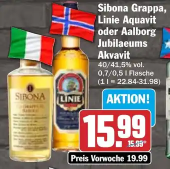 HIT Sibona Grappa, Linie Aquavit oder Aalborg Jubilaeums Akvavit Angebot