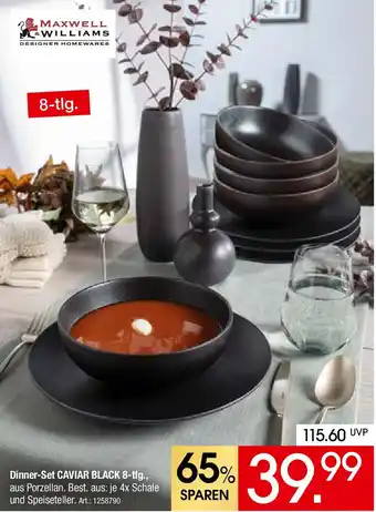 Zurbrüggen MAXWELL WILLIAMS Dinner-Set CAVIAR BLACK 8-tlg. Angebot