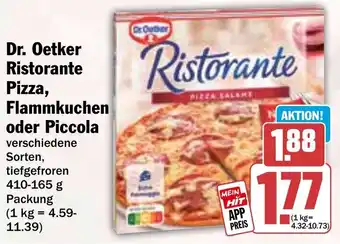 HIT Dr. Oetker Ristorante Pizza, Flammkuchen oder Piccola Angebot