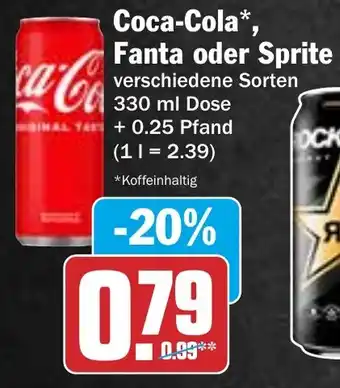HIT Coca-Cola, Fanta oder Sprite Angebot