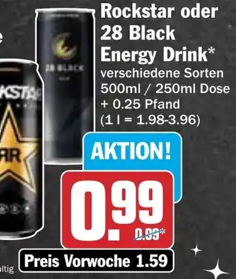 HIT Rockstar oder 28 Black Energy Drink Angebot