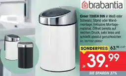 Zurbrüggen brabantia Eimer TOUCH BIN Angebot