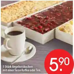 Zurbrüggen 1 Stück Angebotskuchen mit einer Tasse Kaffee oder Tee Angebot