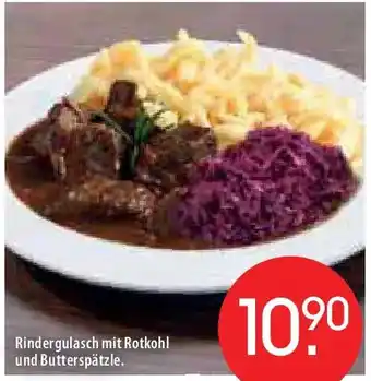 Zurbrüggen Rindergulasch mit Rotkohl und Butterspätzle Angebot