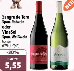 Aktiv Irma Sangre de Toro Span. Rotwein oder VinaSol Span. Weißwein Angebot