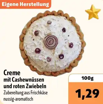 Aktiv Irma Creme mit Cashewnüssen und roten Zwiebeln Angebot
