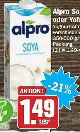 AEZ Alpro Soya-drink Oder Yofu Angebot