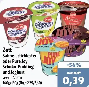 Aktiv Irma Zott Sahne-, stichfester- oder Pure Joy Schoko-Pudding und Joghurt Angebot