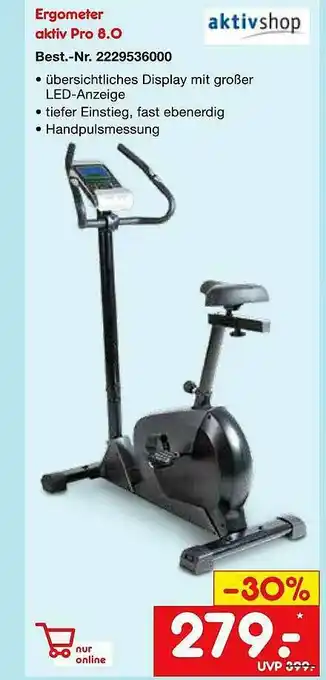 Netto Marken-Discount Ergometer Aktiv Pro 8.0 Aktivshop Angebot