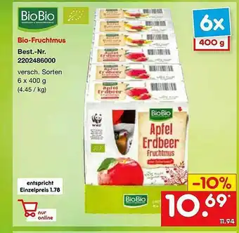 Netto Marken-Discount Bio-fruchtmus Angebot