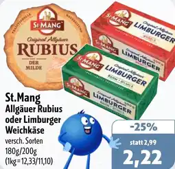 Aktiv Irma St.Mang Allgäuer Rubius oder Limburger Weichkäse Angebot