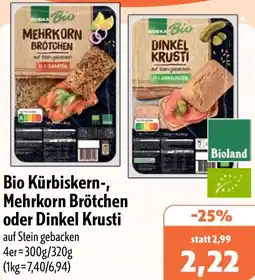 Aktiv Irma EDEKA Bio Kürbiskern-, Mehrkorn Brötchen oder Dinkel Krusti Angebot
