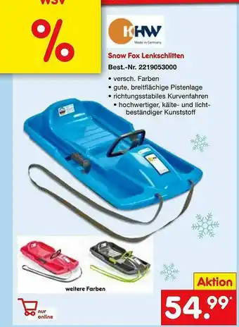 Netto Marken-Discount Snow Fox Lenkschlitten Khw Angebot