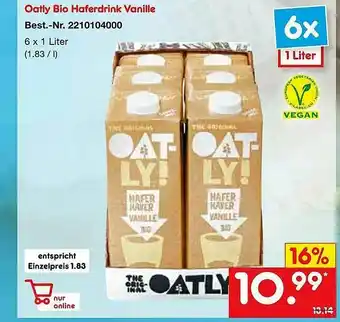 Netto Marken-Discount Oatly Bio Haferdrink Vanille Angebot