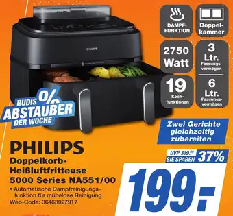 K+B Expert PHILIPS Doppelkorb Heißluftfritteuse 5000 Series NA551/00 Angebot