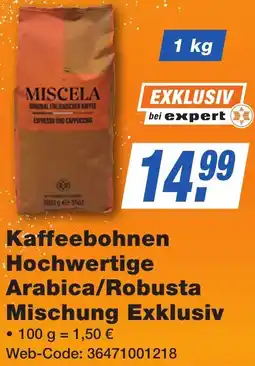 K+B Expert Kaffeebohnen Hochwertige Arabica/Robusta Mischung Exklusiv Angebot