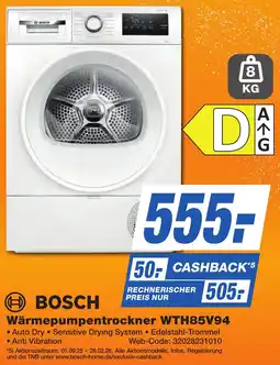 K+B Expert BOSCH Wärmepumpentrockner WTH85V94 Angebot