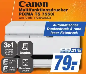 K+B Expert Canon Multifunktionsdrucker PIXMA TS 7550i Angebot