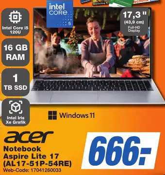 K+B Expert acer Notebook Aspire Lite 17 (AL17-51P-54RE) Angebot