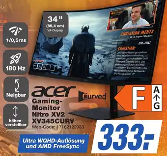 K+B Expert acer Gaming Monitor Nitro XV2 XV345CURV Angebot