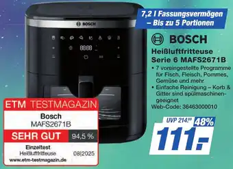 K+B Expert BOSCH Heißluftfritteuse Serie 6 MAFS2671B Angebot