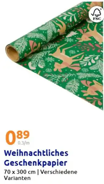 Action Weihnachtliches Geschenkpapier Angebot