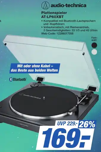 K+B Expert audio-technica Plattenspieler AT-LP60XBT Angebot