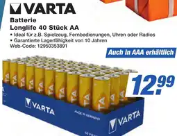 K+B Expert VARTA Batterie Longlife 40 Stück AA Angebot