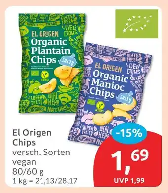 Budni El origen organic plantain chips Angebot