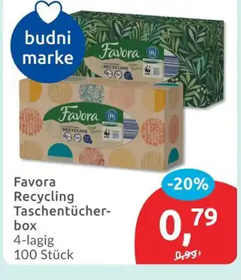 Budni Favora recycling taschentücherbox Angebot