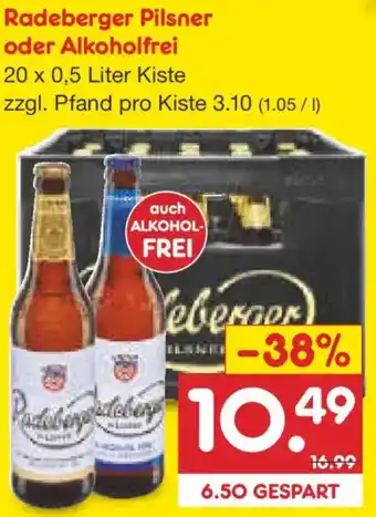 Netto Marken-Discount Radeberger Pilsner oder Alkoholfrei Angebot