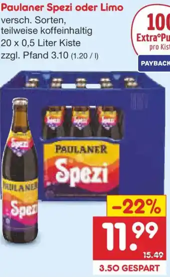 Netto Marken-Discount Paulaner Spezi oder Limo Angebot
