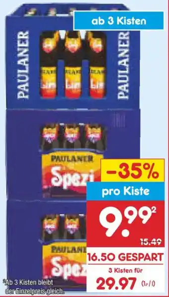 Netto Marken-Discount Paulaner Spezi oder Limo Angebot