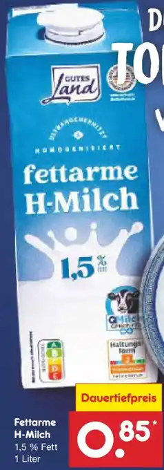 Netto Marken-Discount GUTES Land Fettarme H-Milch Angebot