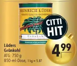 CITTI Markt Lüders Grünkohl Angebot