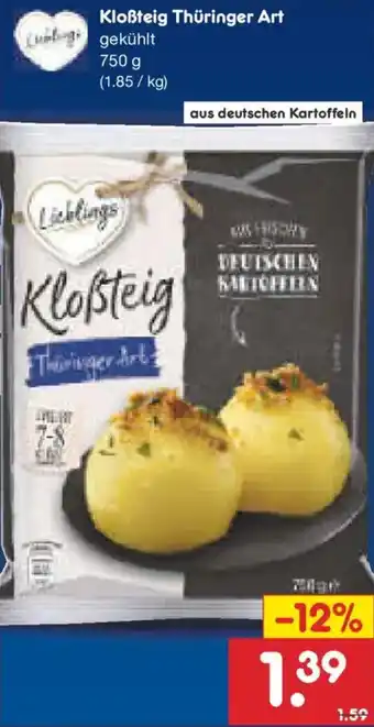 Netto Marken-Discount Kloẞteig Thüringer Art Angebot