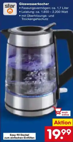 Netto Marken-Discount star Glaswasserkocher Angebot