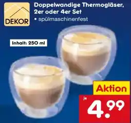 Netto Marken-Discount Doppelwandige Thermogläser, 2er oder 4er Set Angebot