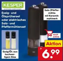 Netto Marken-Discount KESPER Essig- und Ölsprüherset oder elektrisches Salz- und Pfeffermühlenset Angebot