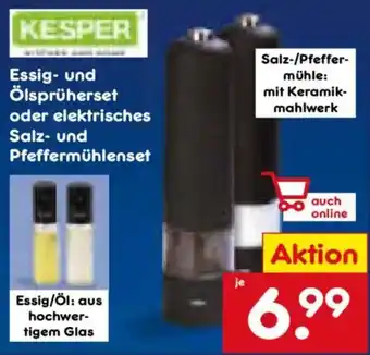 Netto Marken-Discount KESPER Essig- und Ölsprüherset oder elektrisches Salz- und Pfeffermühlenset Angebot