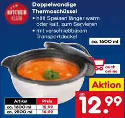 Netto Marken-Discount KITCHEN CLUB Doppelwandige Thermoschüssel Angebot