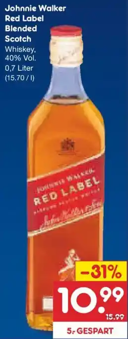 Netto Marken-Discount Johnnie Walker Red Label Blended Scotch Angebot