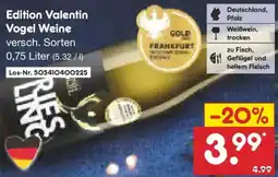 Netto Marken-Discount Edition Valentin Vogel Weine Angebot
