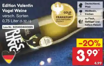 Netto Marken-Discount Edition Valentin Vogel Weine Angebot