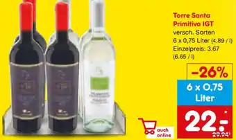 Netto Marken-Discount Torre Santa Primitivo IGT Angebot