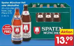 Netto Marken-Discount Spaten Münchner Hell oder Alkoholfrei Angebot