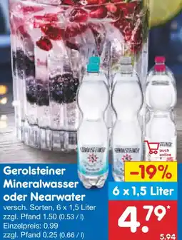 Netto Marken-Discount Gerolsteiner Mineralwasser oder Nearwater Angebot