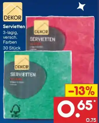 Netto Marken-Discount DEKOR Servietten Angebot