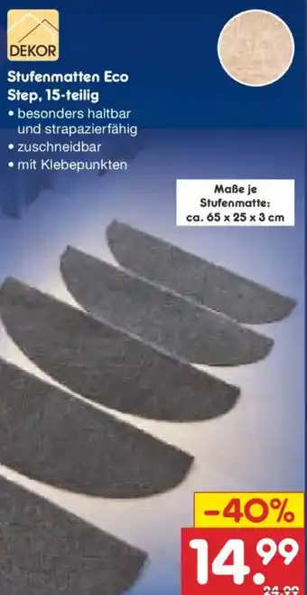 Netto Marken-Discount DEKOR Stufenmatten Eco Step, 15-teilig Angebot